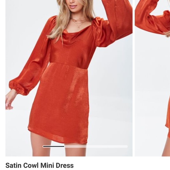 GREEN satin mini dress - Picture 1 of 5